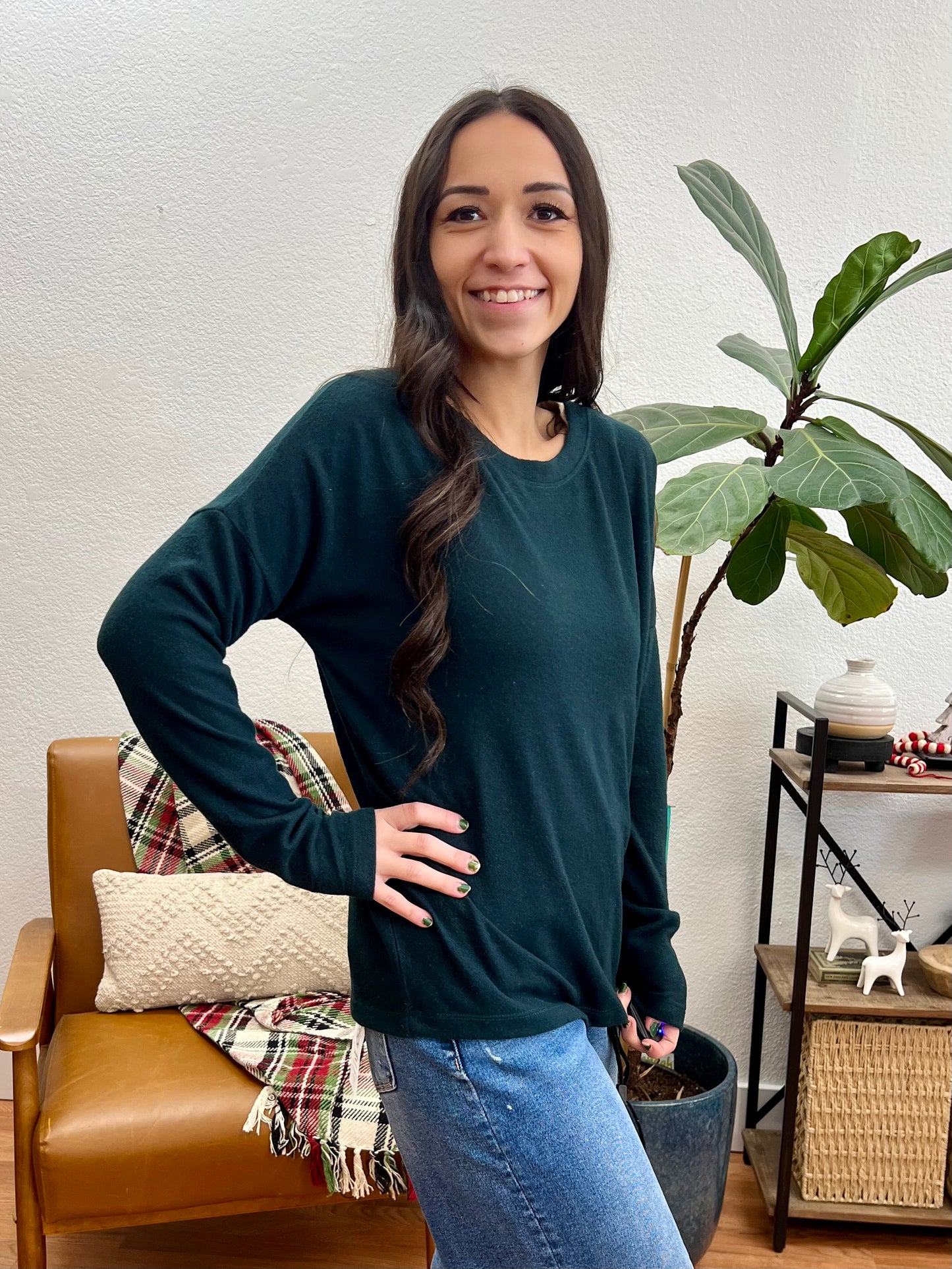 Hunter Green Soft Crew Neck