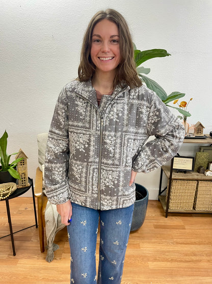 Grey Bandana Jacket - Terra Cottage