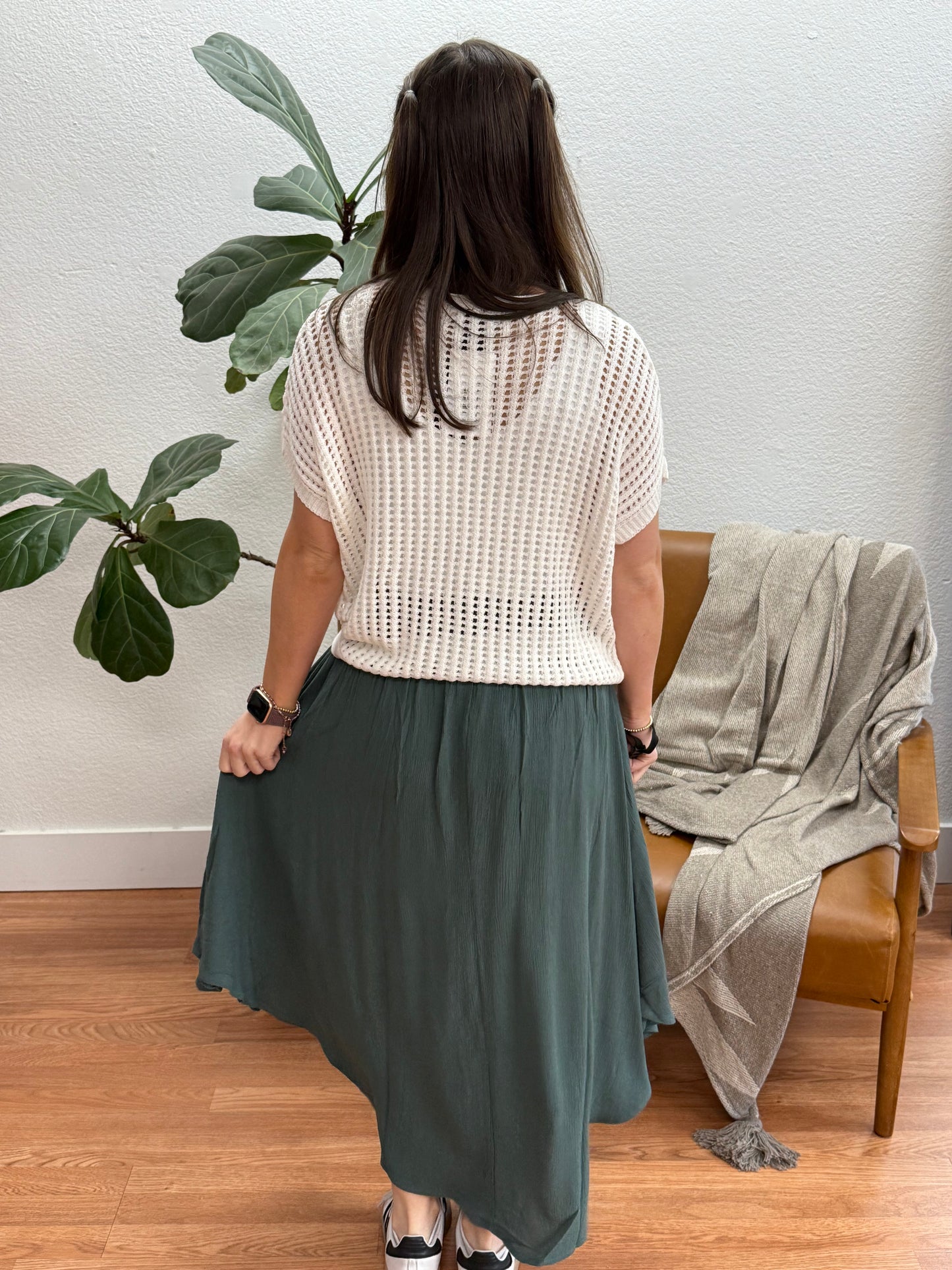 Ash Jade Crinkle Maxi Skirt