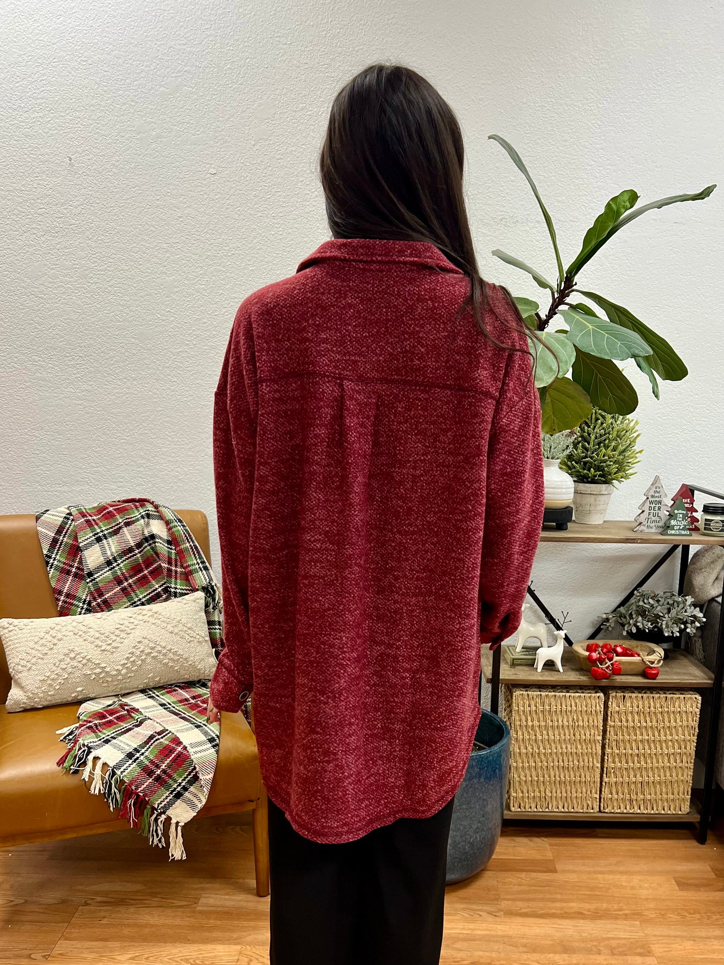 Burgundy Soft Everyday Shacket