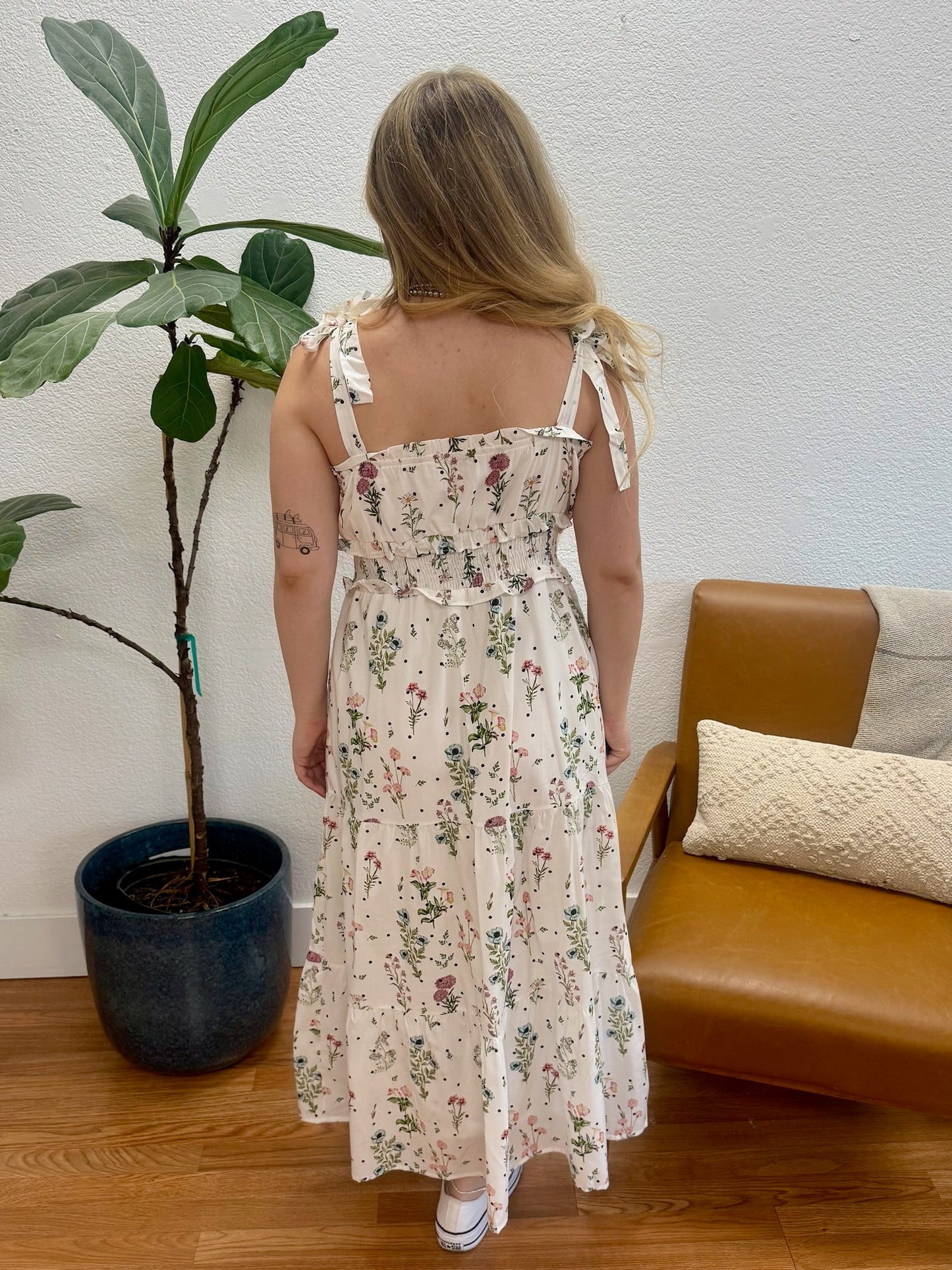 Off White Polka Dot Tank Dress
