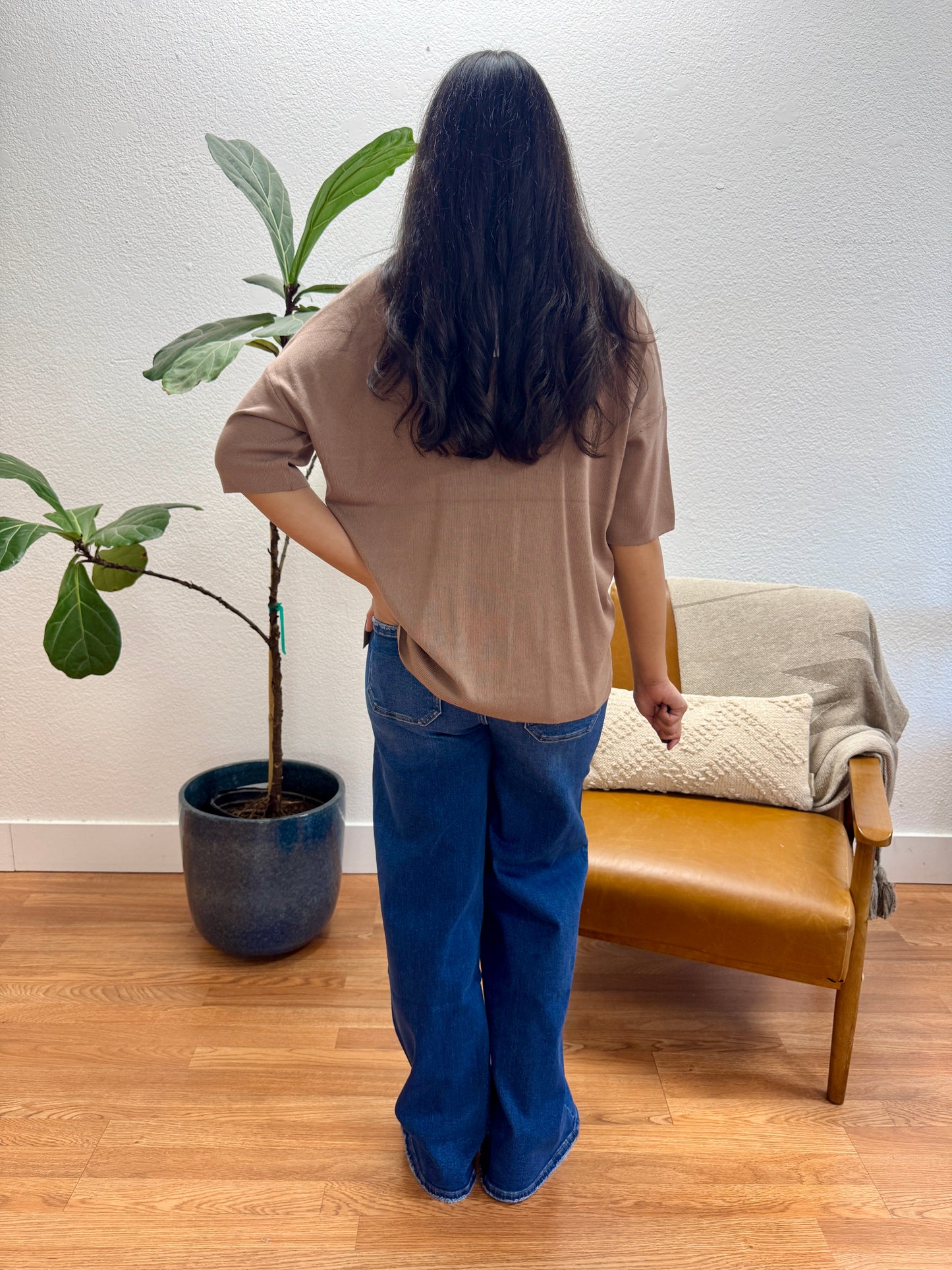 Mocha Drop Shoulder Sweater