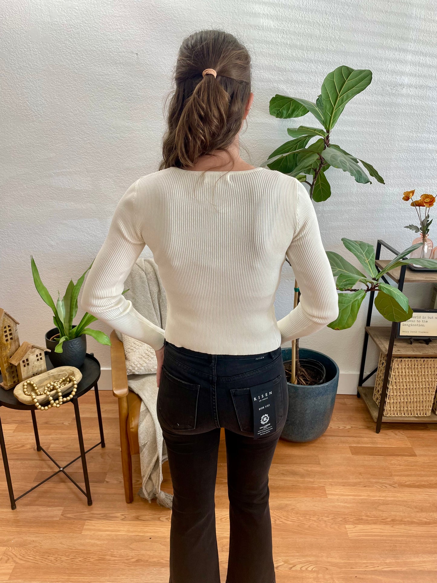 Floral Embroidery Tie Front Cardigan - Terra Cottage