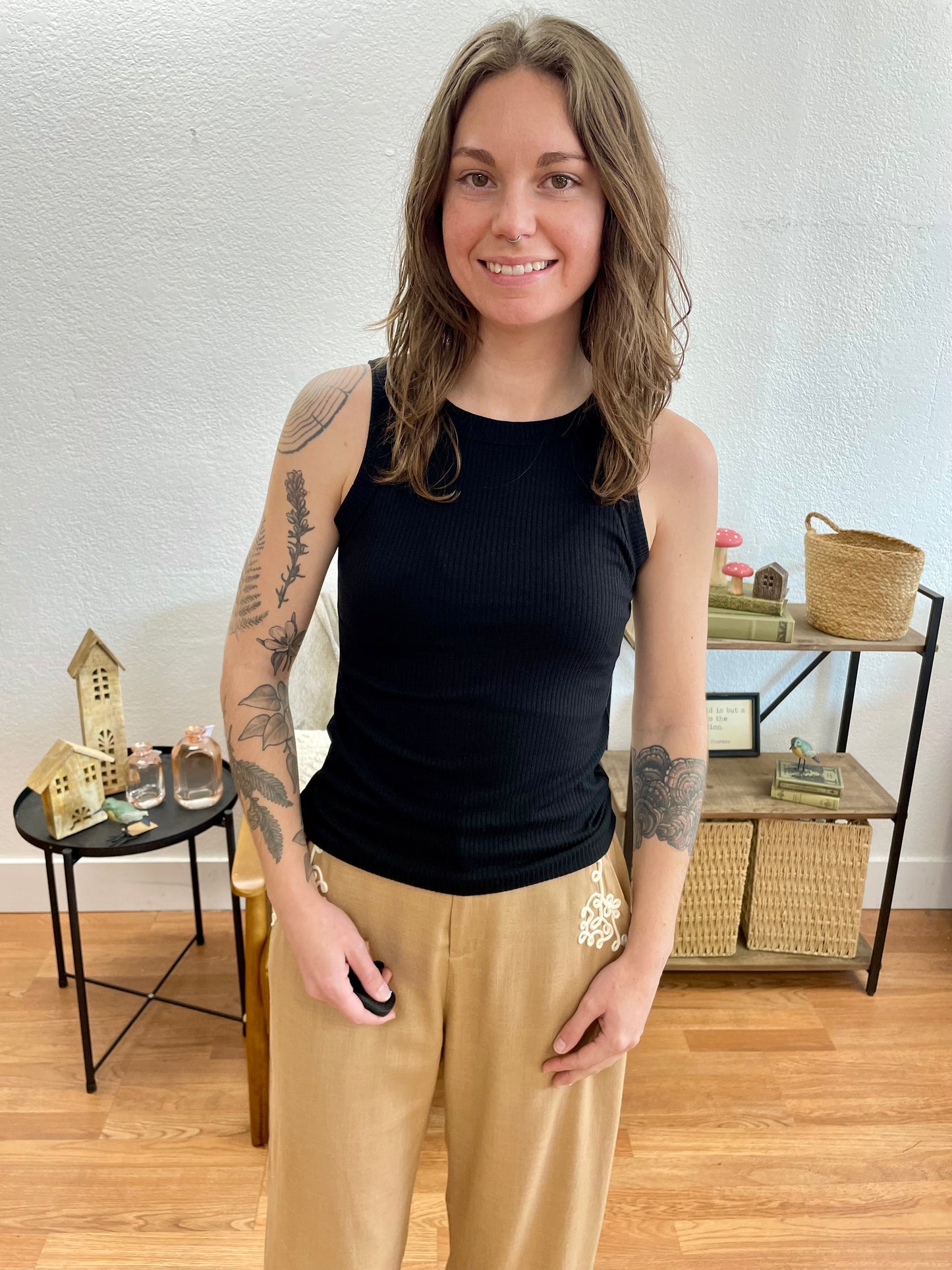 Black High Neck Luxe Tank