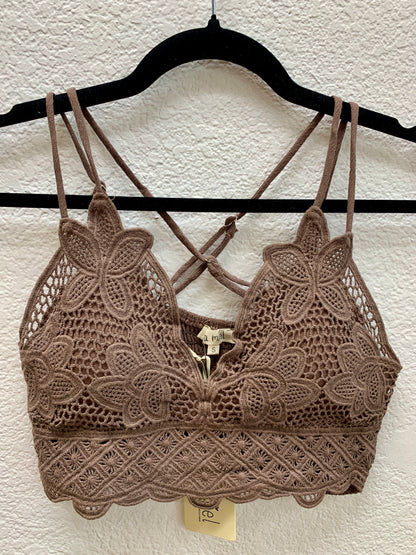 Mocha Padded Lace Bralette