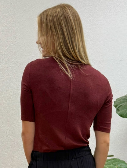 Burgundy Modal Ribbed Top