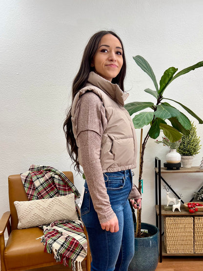 Taupe  Puffer Vest
