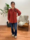 Rust Eyelet Blouse