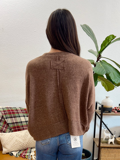 Brown Brushed Dolman Sweater