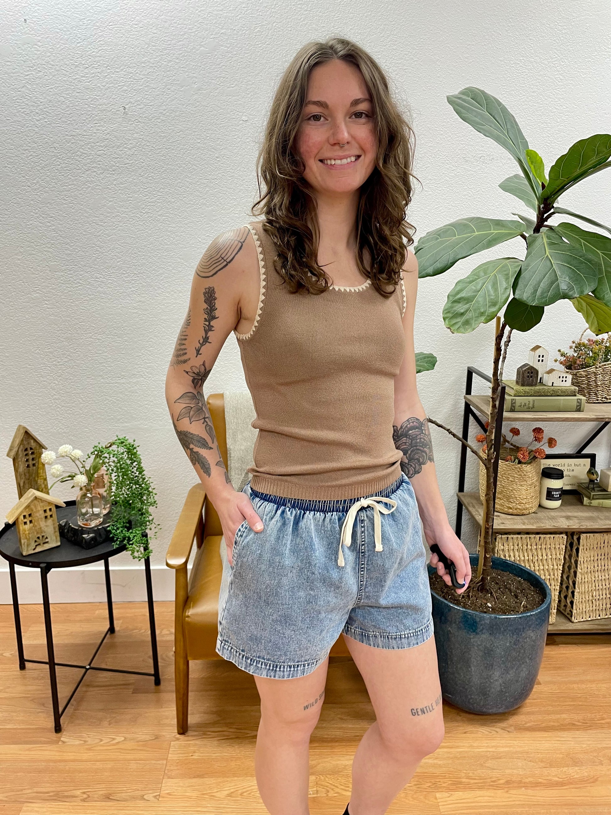 Denim Soft Wash Shorts - Terra Cottage