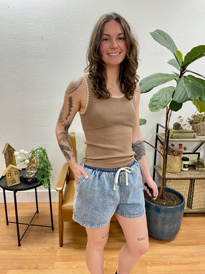Denim Soft Wash Shorts - Terra Cottage