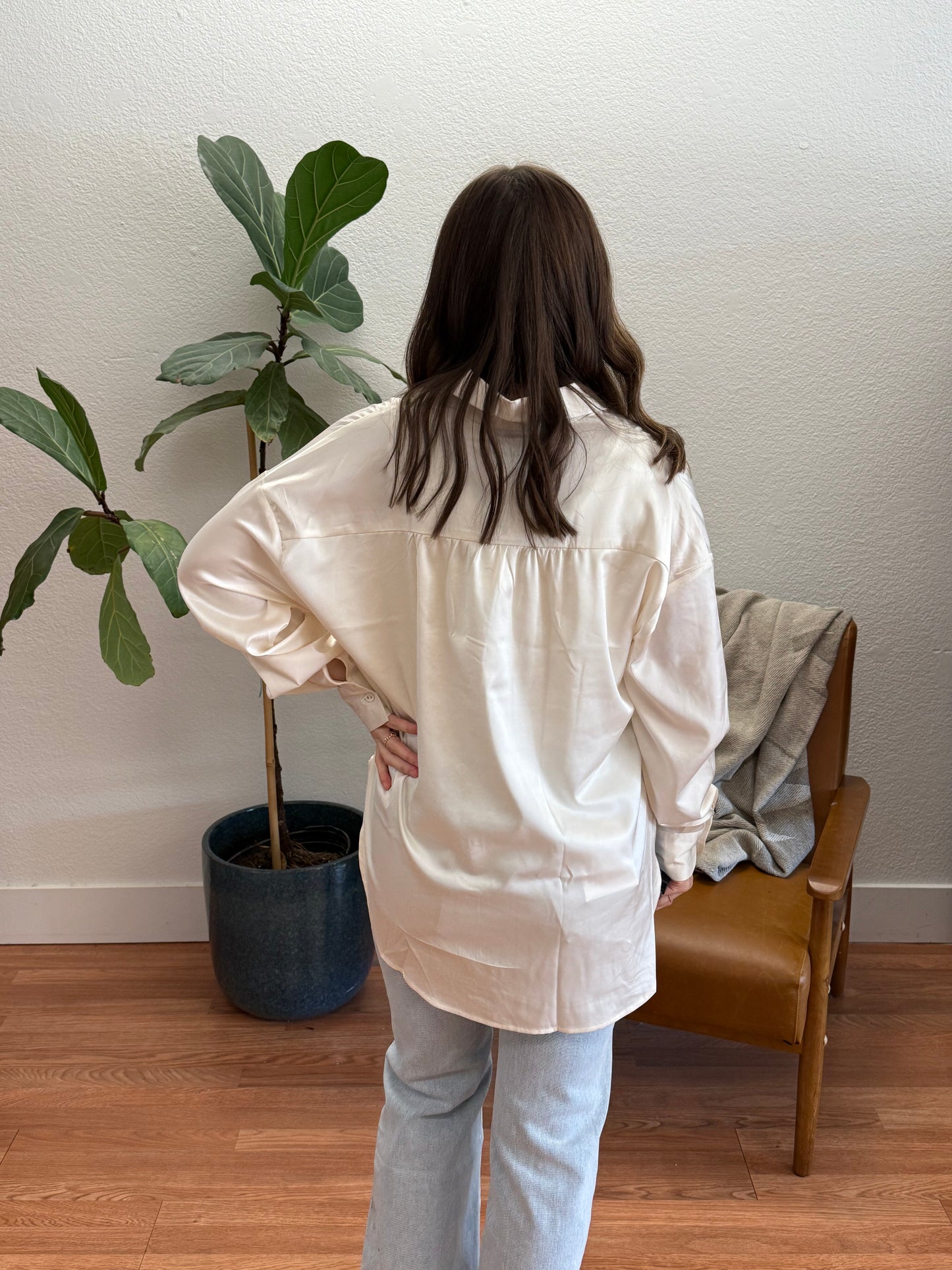 Champagne Satin Blouse