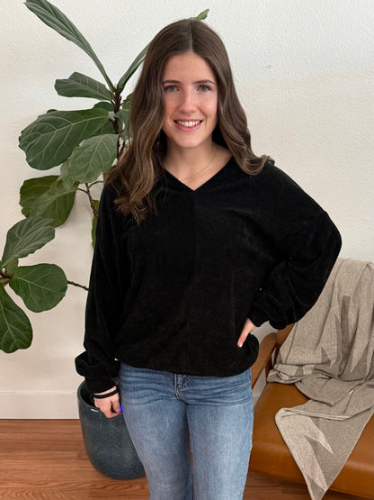 Black Not So Basic Chenille Sweater