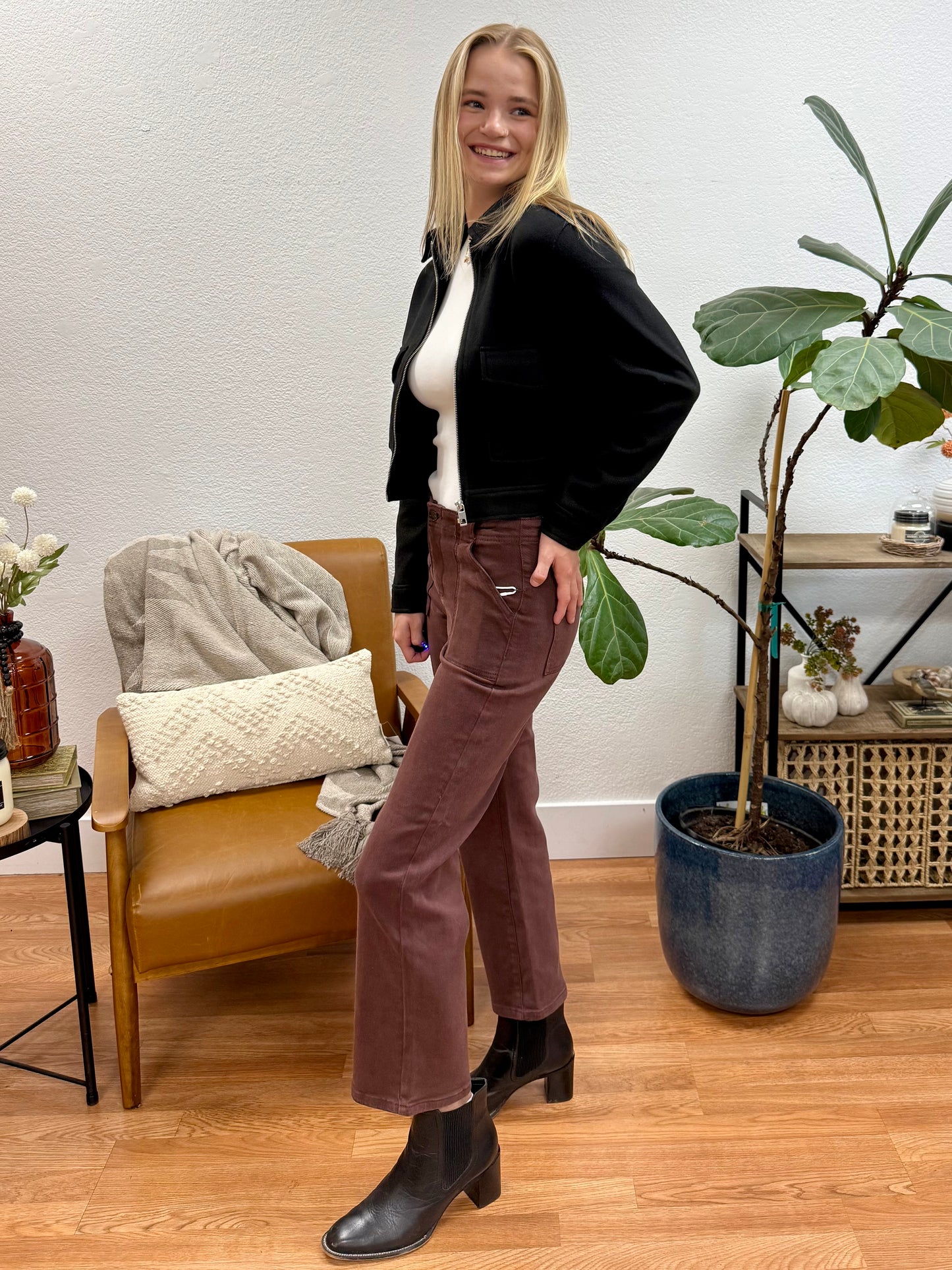 RISEN Ankle Flare High Rise Jeans
