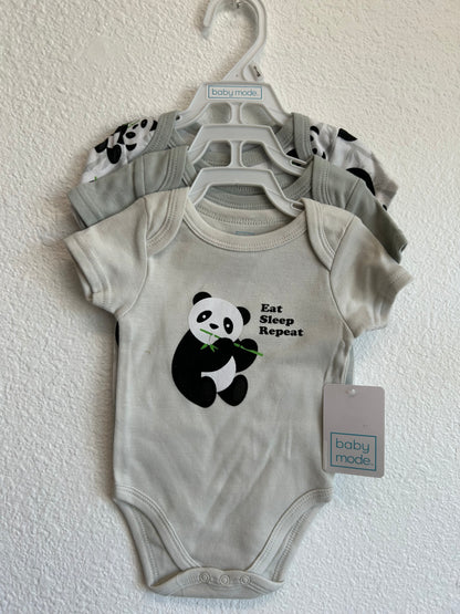 3 Pack Onesies-Panda