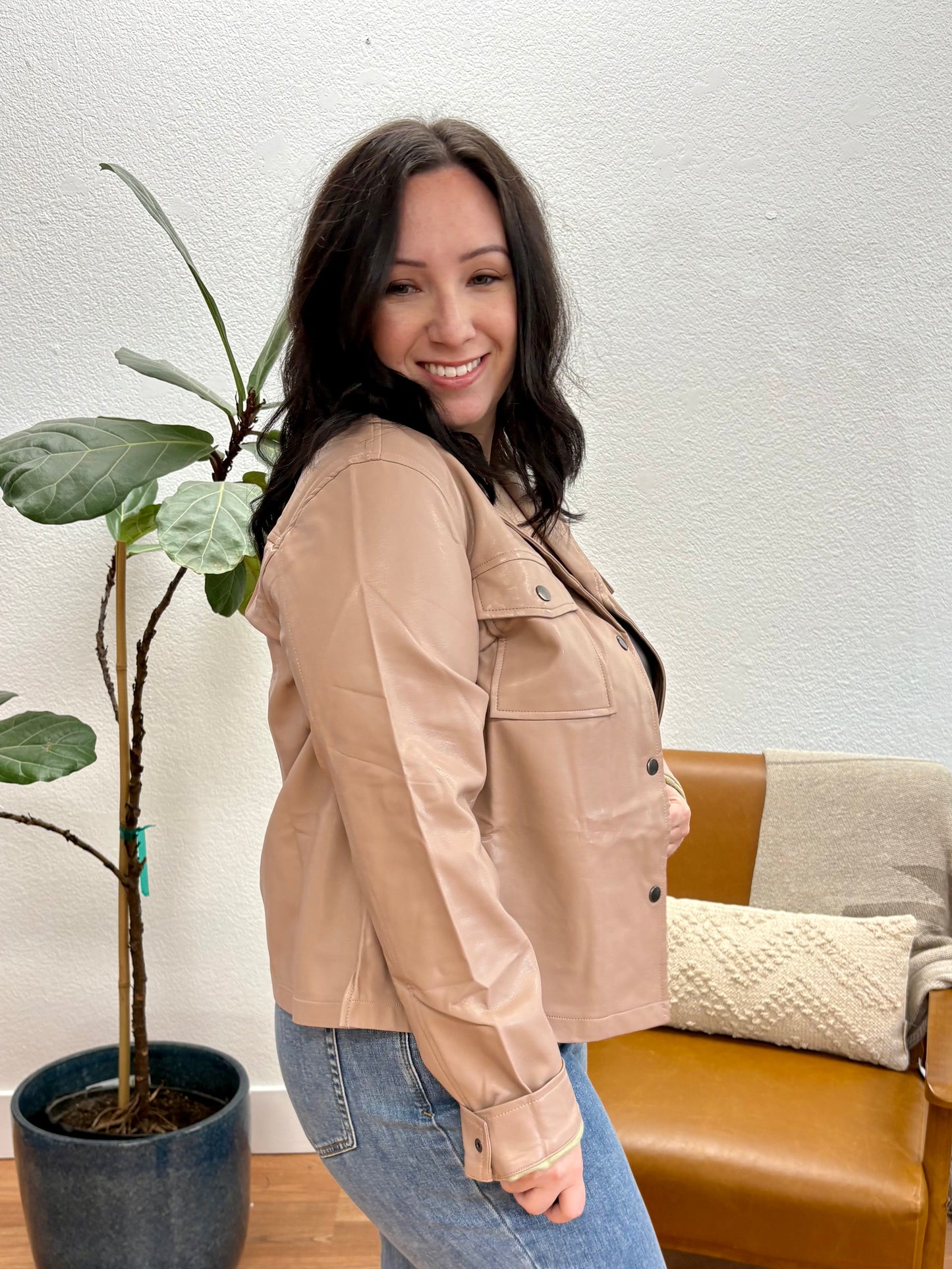 Dusty Rose Leather Jacket