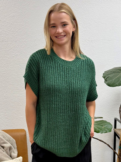 Dark Green Round Neck Sweater