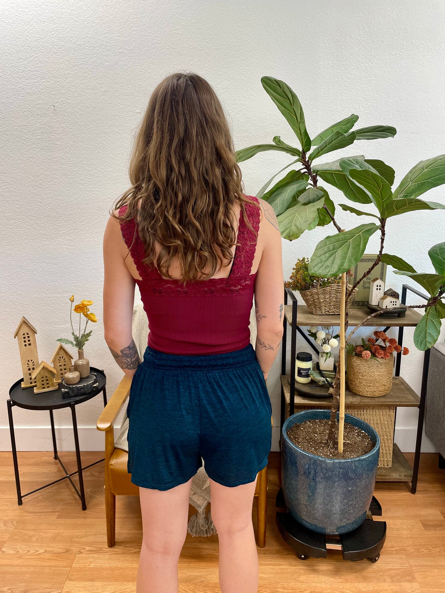 Emerald Tulip Hem Shorts