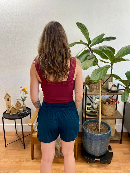 Emerald Tulip Hem Shorts