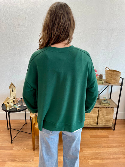 Hunter Green Loose Fit Blouse