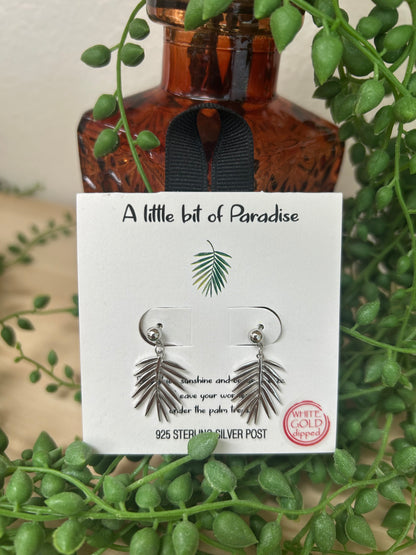 Dipped Fern Leaf Dangle Earrings