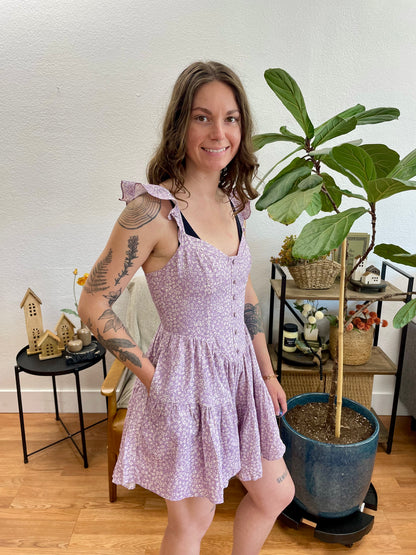 Lavender Basque Waist Dress