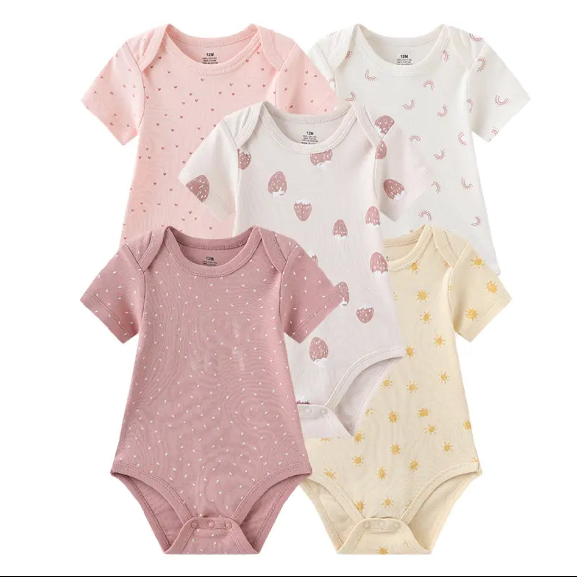 Berry Sweet Baby Onesies - 5 pack