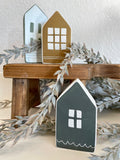 Chunky Wood House Set of 3