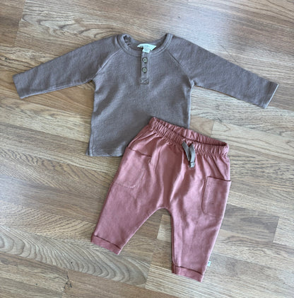 Boys Textured Knit Tee Set