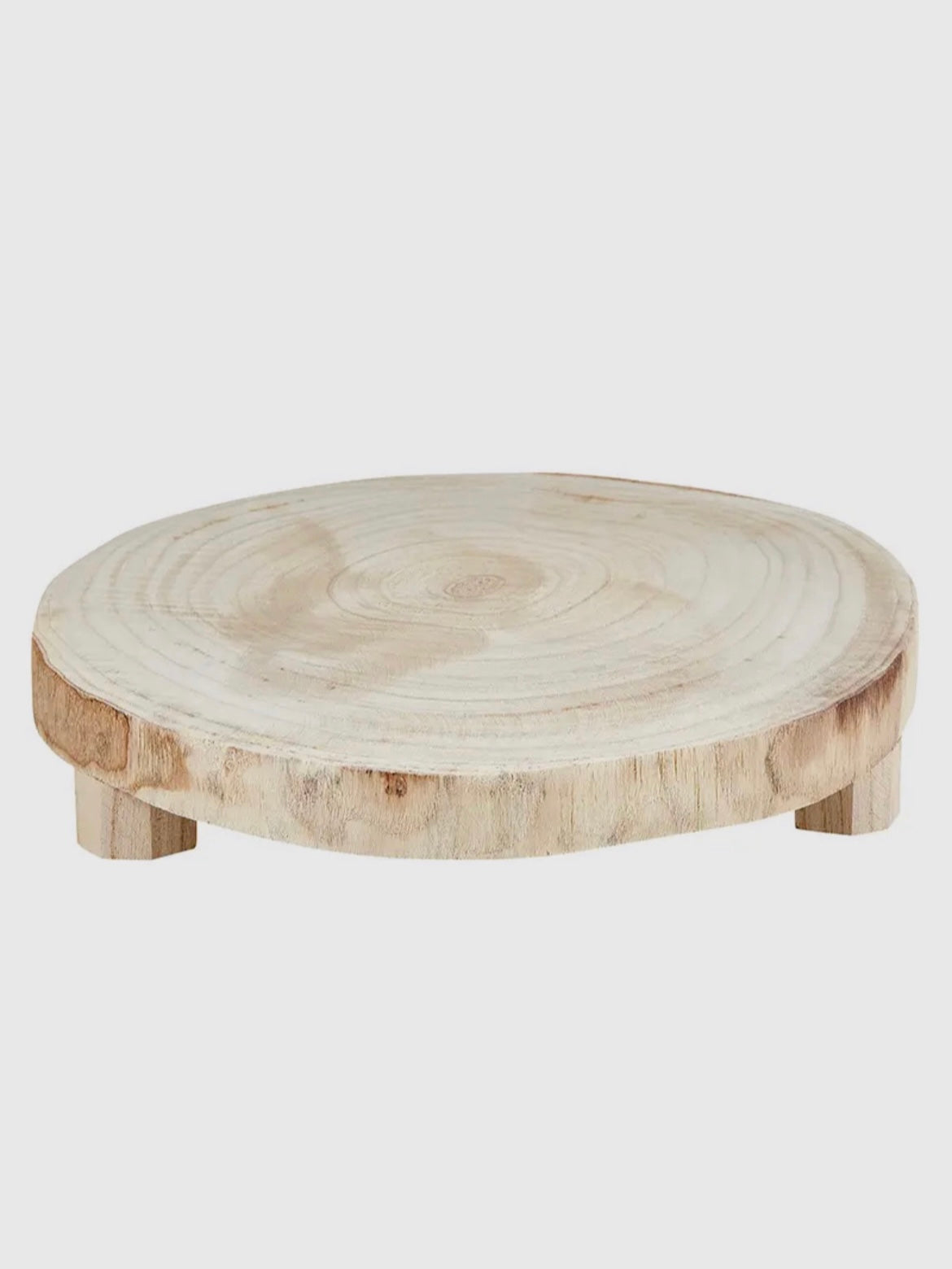 Granada Round Tray in Mango Wood Gray | Arhaus