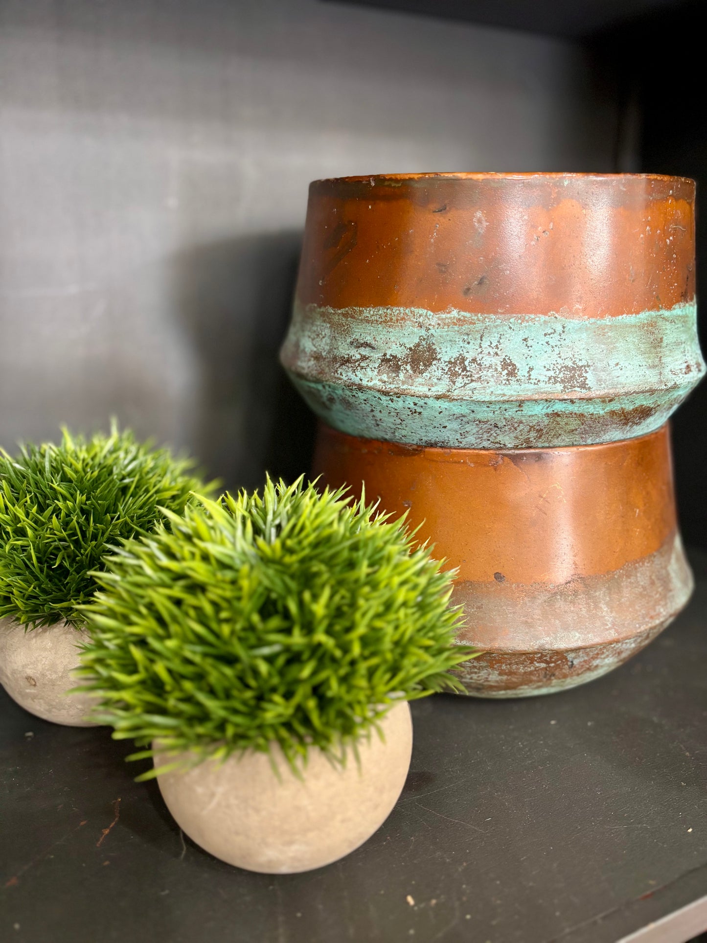 Aged Copper Planter