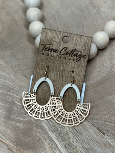 Ivory Intricate Cutout Earrings