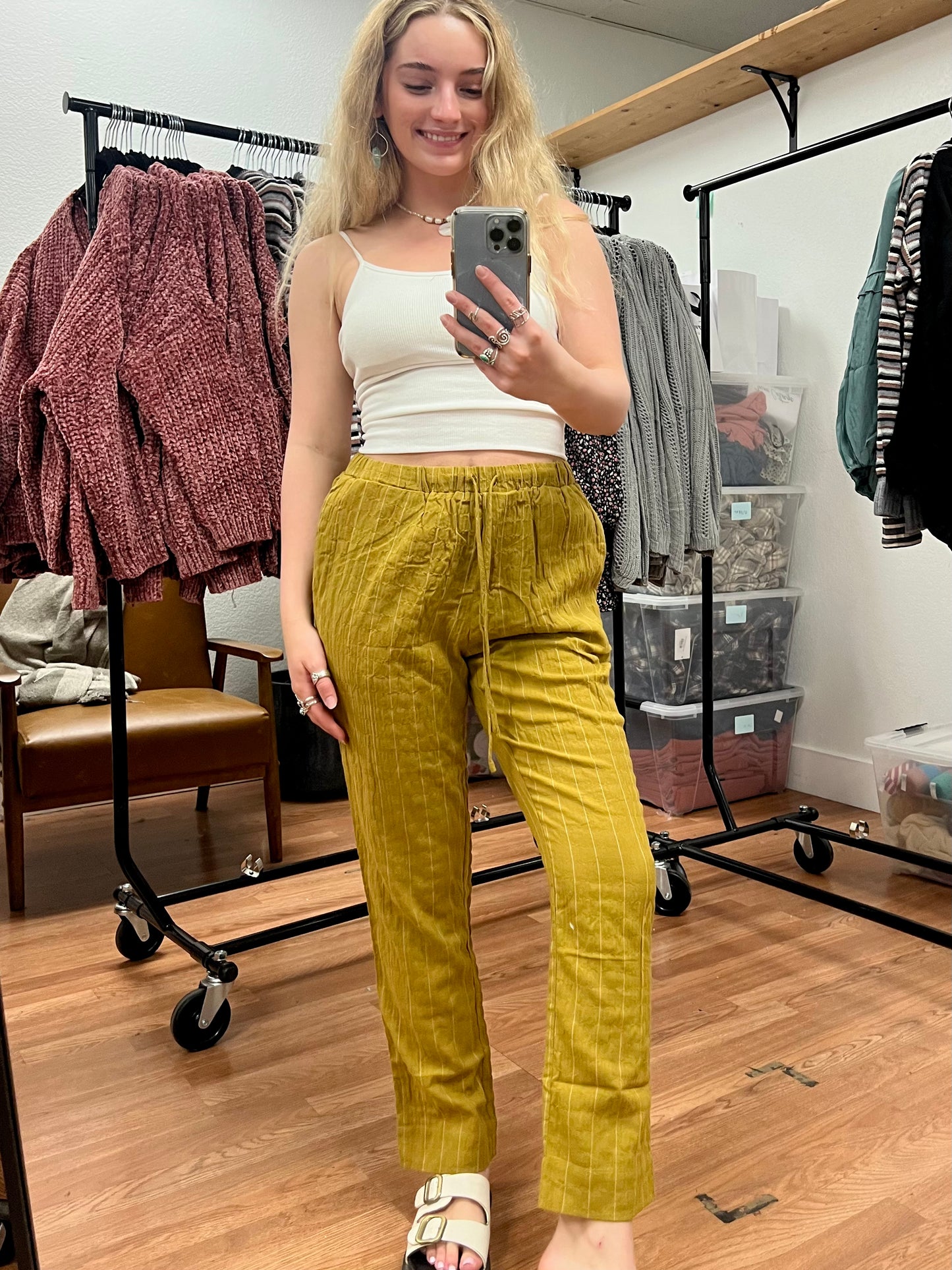 Golden Hour Cropped Striped Pants