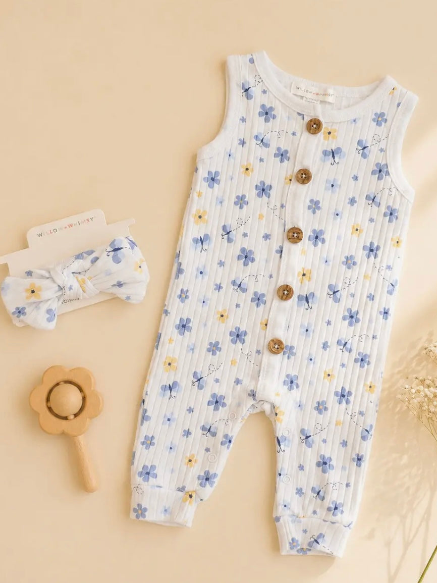 Blue Floral Willow + Whimsy Baby Set