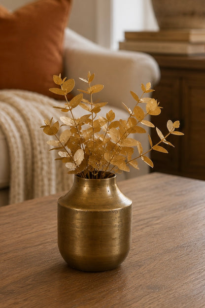 Antiqued Brass Bud Vase