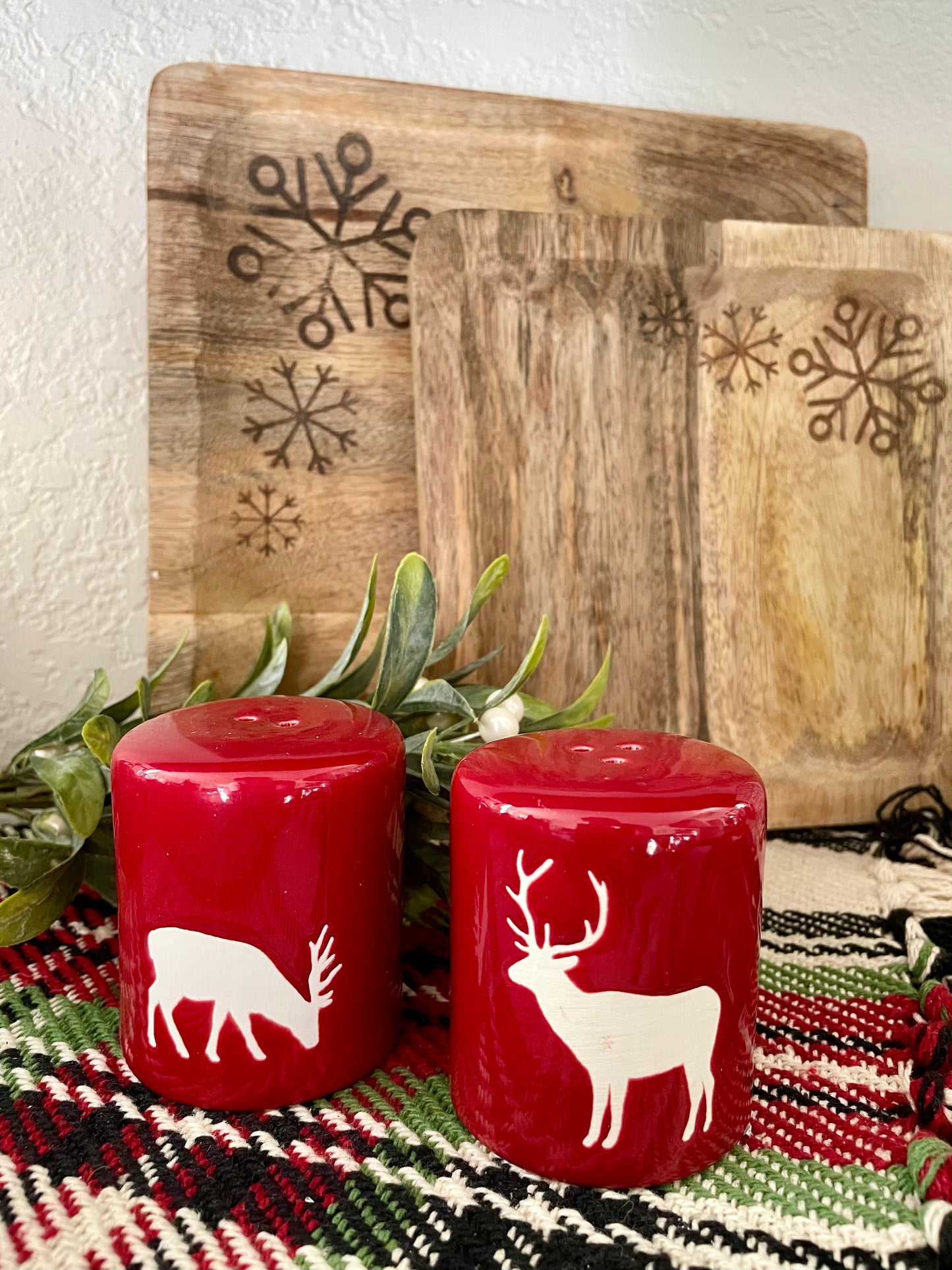 Snowflake Etched Wood Tray