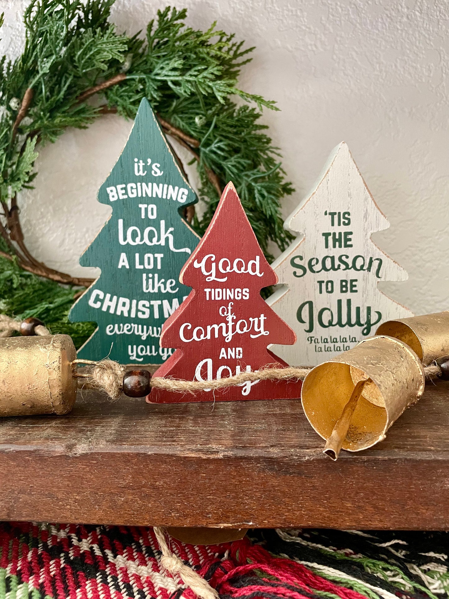 Christmas Carol Wooden Trees