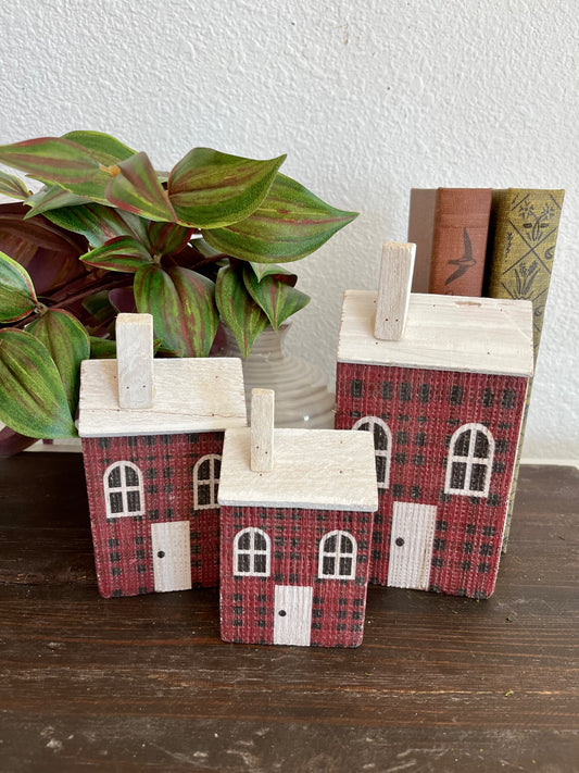 Red Plaid Wooden Houses