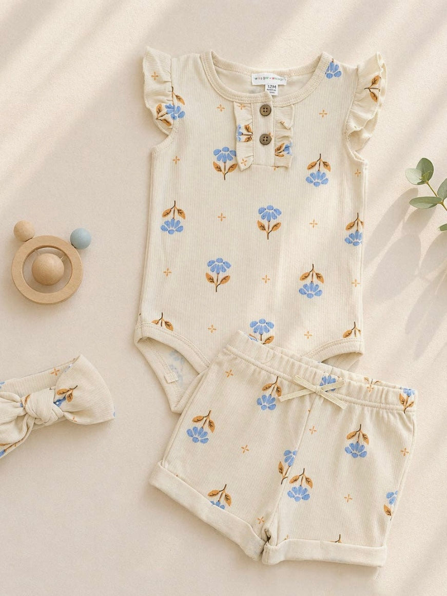 Romper, Shorts, & Headband Set