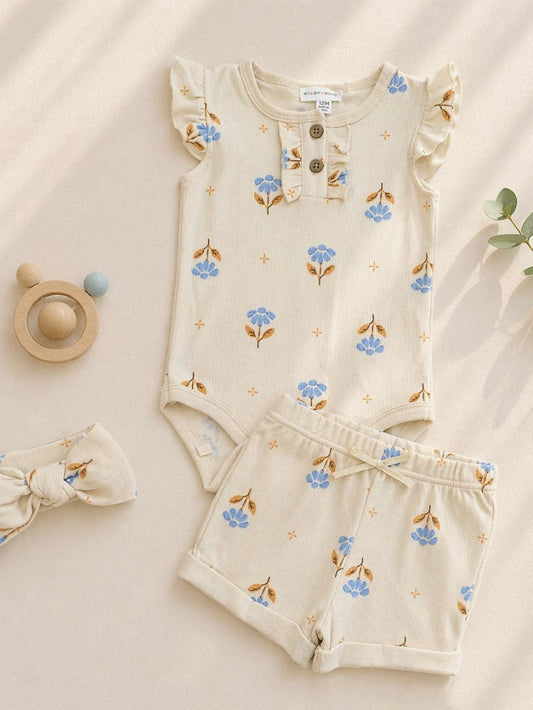 Romper, Shorts, & Headband Set