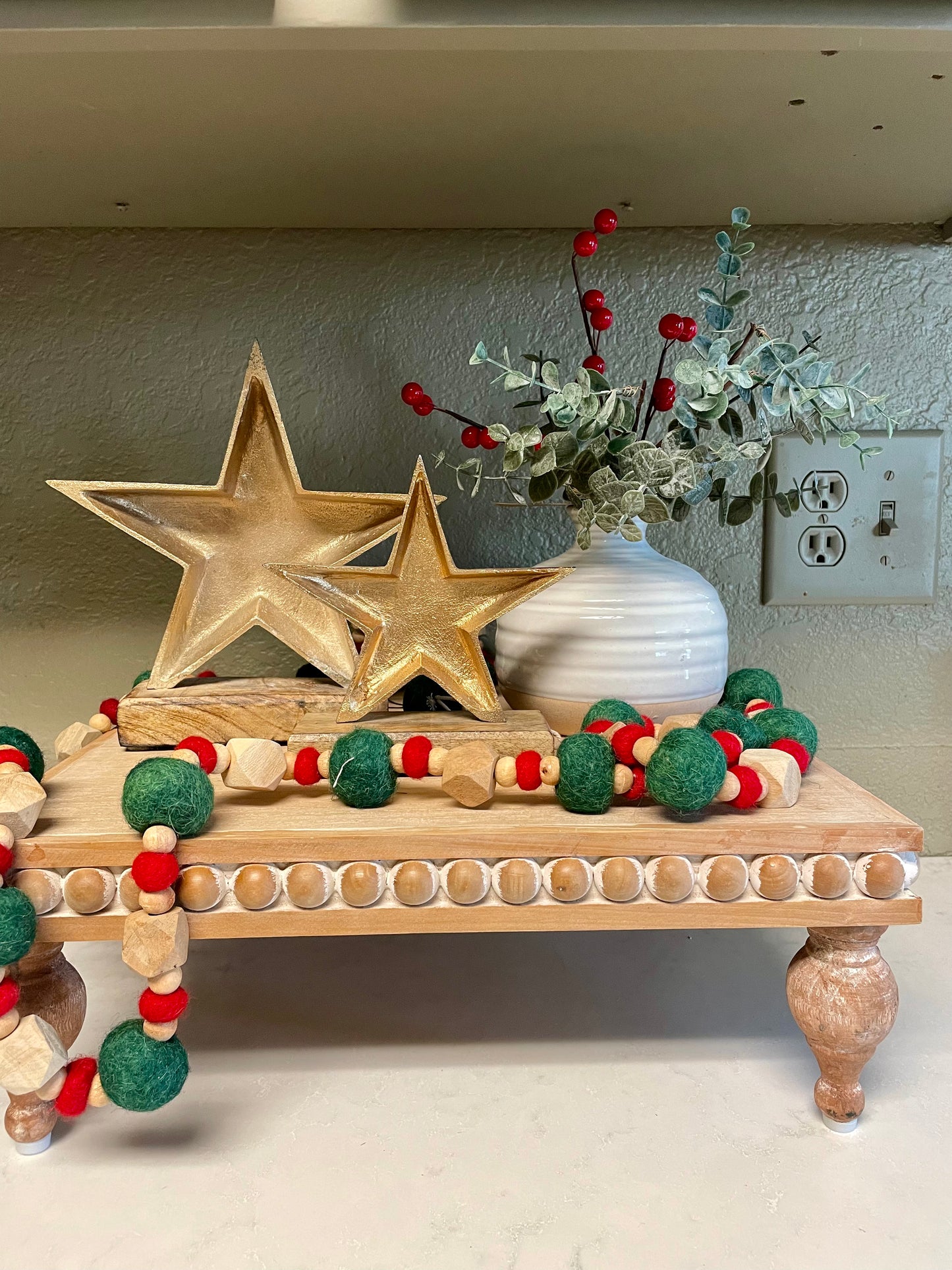 Beaded Detail Pedestal Tray