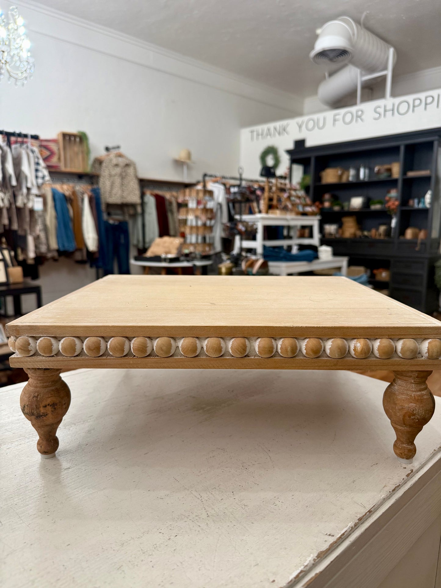 Beaded Detail Pedestal Tray