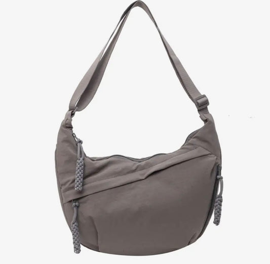 Grey Crossbody Dumpling Bag