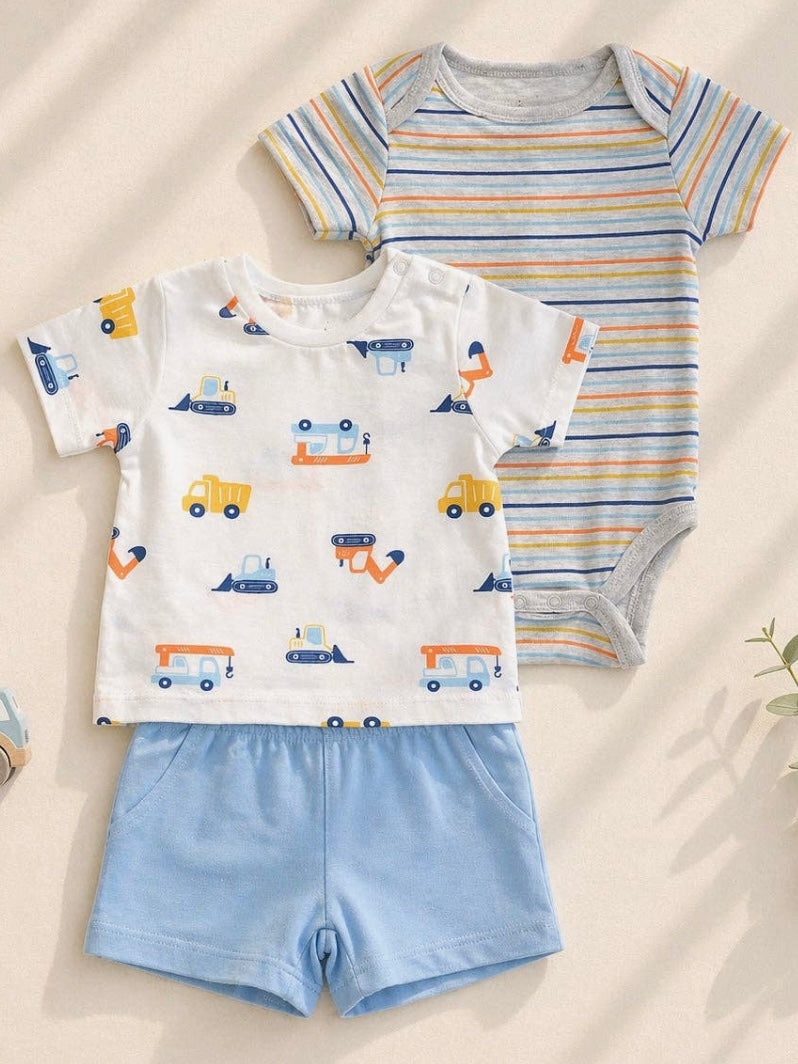 Stripes & Trucks Toddler Set