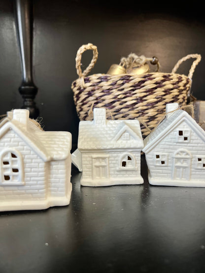 Stoneware Village Light Up Ornaments