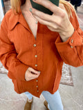 Rust Relaxed Button Up
