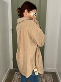 Taupe Oversized Fleece Shacket