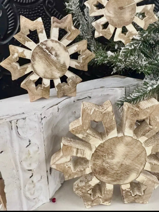 Wooden Snowflake Trivet/ Ornament