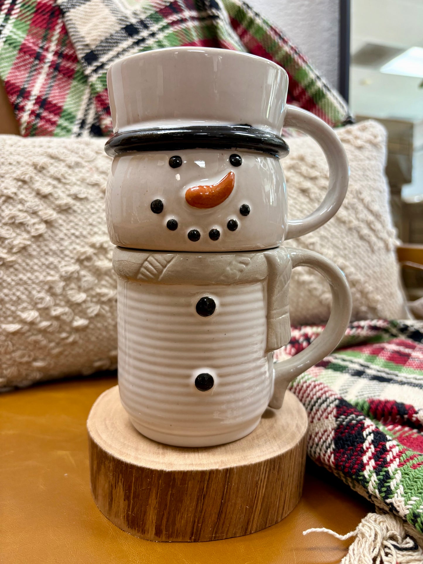 Snowman Stacked Mug Set