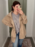 Taupe Oversized Fleece Shacket